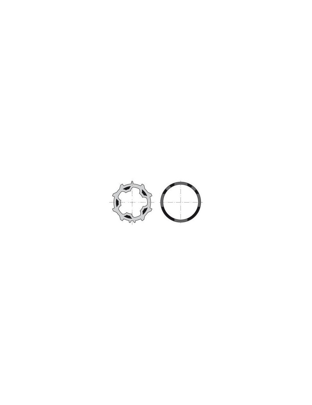 Jeu roue + couronne Somfy moteur Ø50 - Tube ZF54