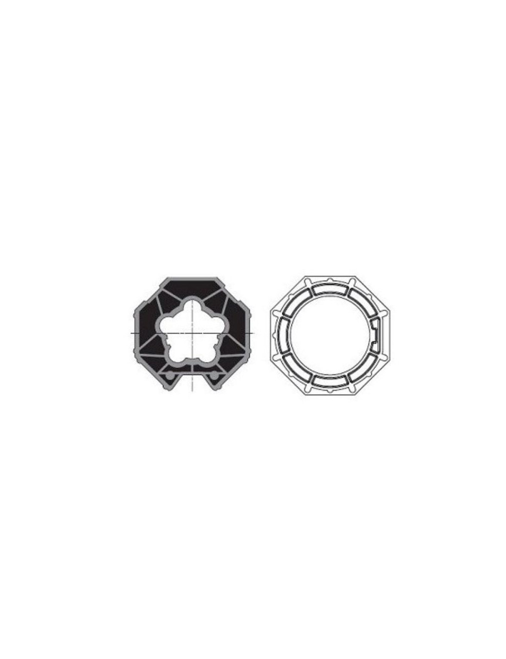 Jeu roue + couronne Somfy moteur Ø50 - Tube octo 70