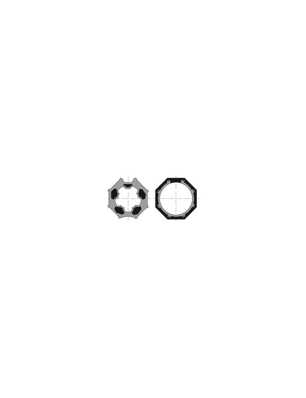 Jeu roue + couronne Somfy moteur Ø50 - Tube octo 60 Standard