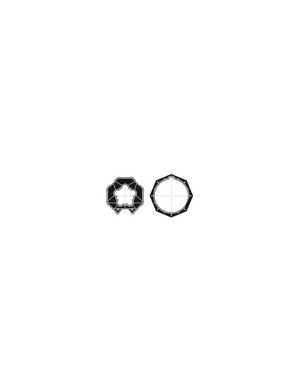 Jeu roue + couronne Somfy moteur Ø60 - Tube octo 70