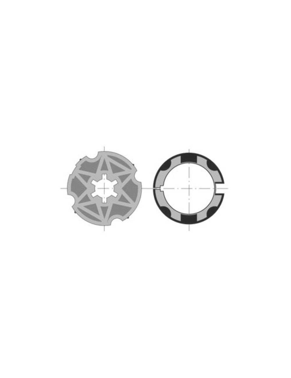 Jeu roue + couronne Somfy moteur Ø40 - Tube ZF45