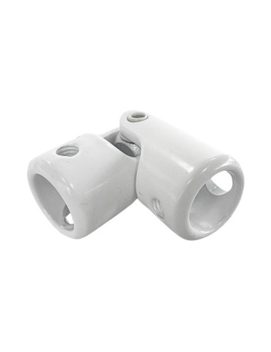 Genouillère Ø18 - Alésage 12 M5 / alésage 12 M5 - Blanc RAL 9016