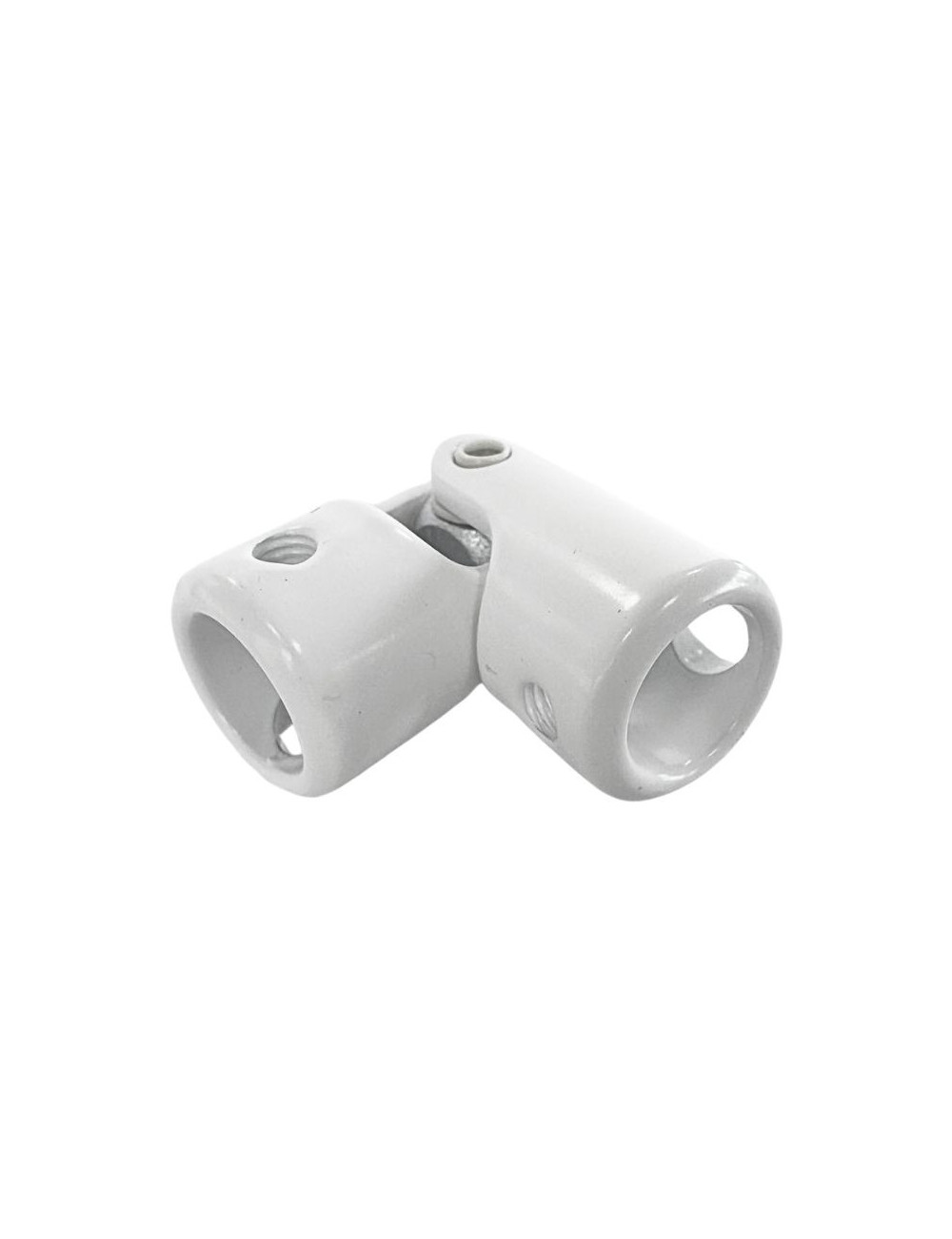 Genouillère Ø18 - Alésage 12 M5 / alésage 12 M5 - Blanc RAL 9016
