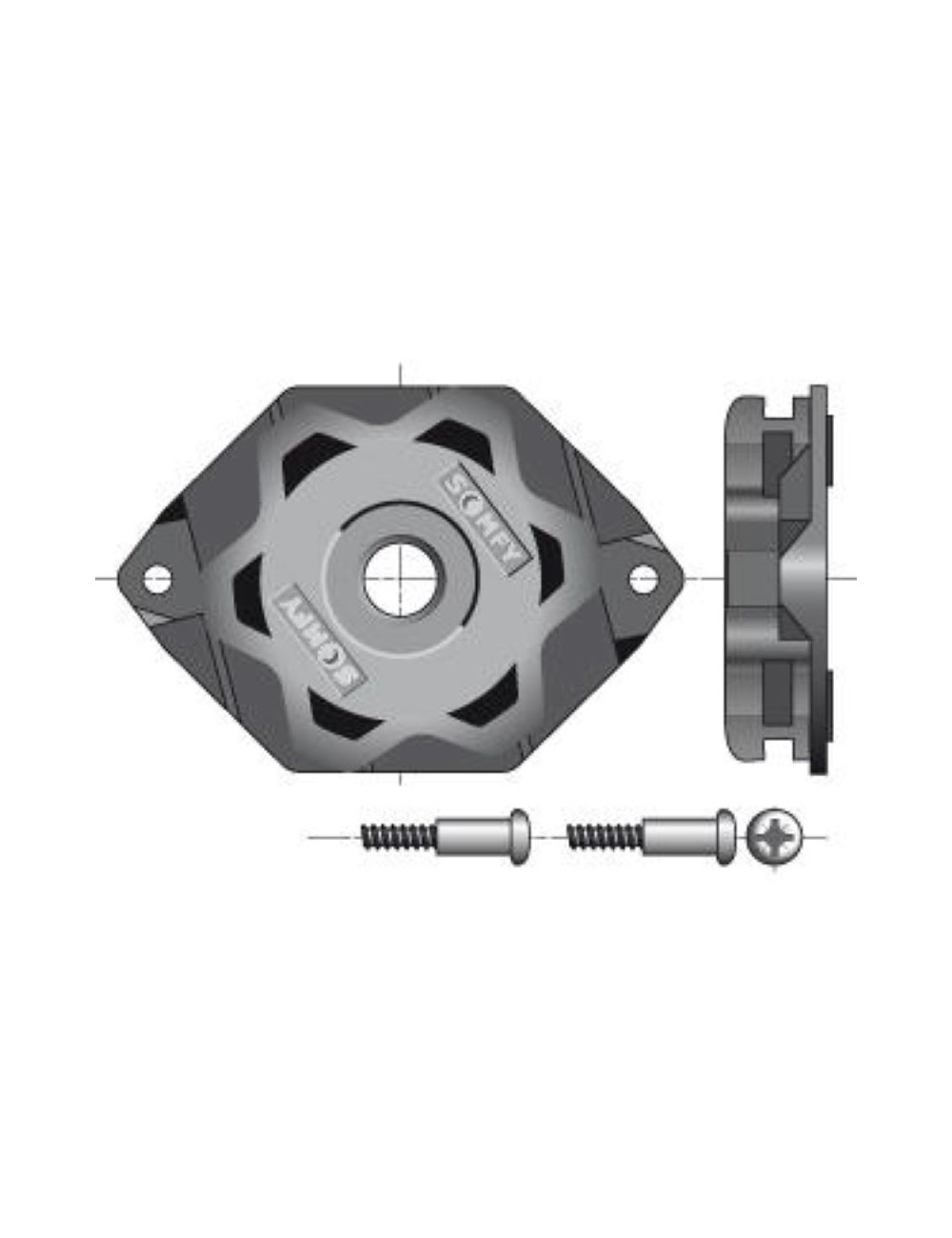 Support moteur Somfy CSI Ø50 et Ø60 - Adaptation tête étoile