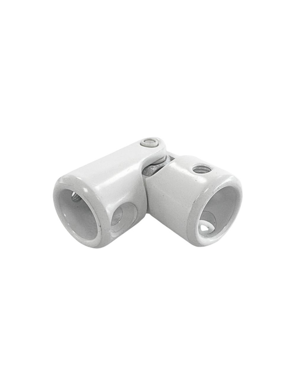 Genouillère Ø18 - Alésage 13,5 M5 / alésage 12 M4 - Blanc RAL 9016