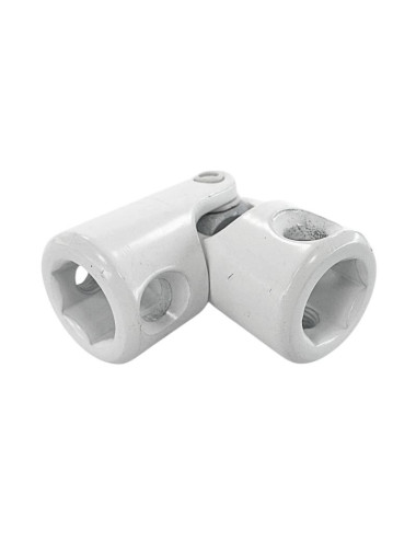 Genouillère Ø18 - Hexagonal 10 M5 / hexagonal 10 M5 - Blanc RAL 9016