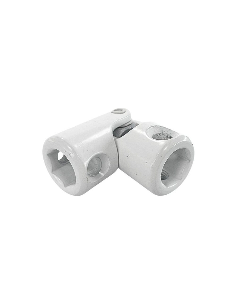 Genouillère Ø18 - Hexagonal 10 M5 / hexagonal 10 M5 - Blanc RAL 9016