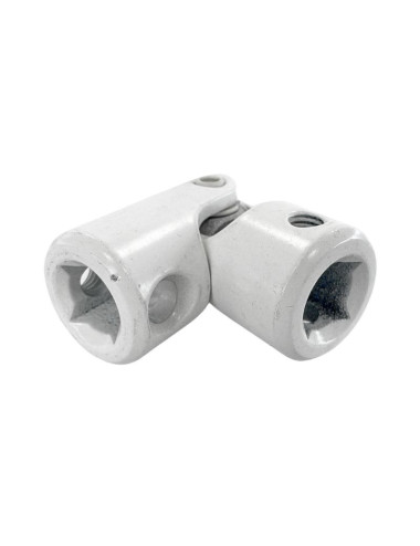 Genouillère Ø18 - Carré 8 M5 / carré 8 M5 - Blanc RAL 9016