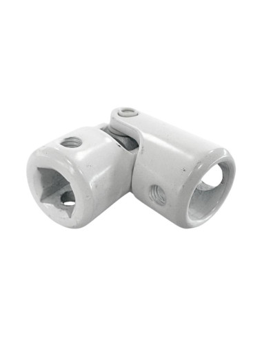 Genouillère Ø18 - Alésage 12 M5 / carré 8 M5 - Blanc RAL 9016