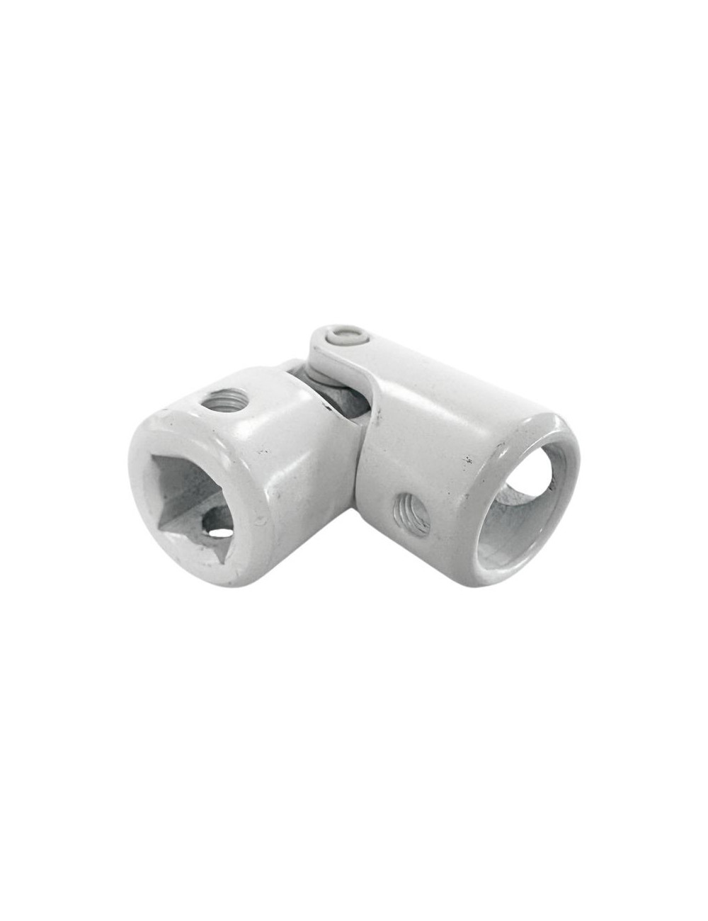 Genouillère Ø18 - Alésage 12 M5 / carré 8 M5 - Blanc RAL 9016