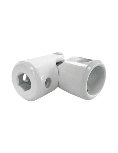 Genouillère Ø18 - Alésage 12 M5 / hexagonal 7 M4 - Blanc RAL 9016
