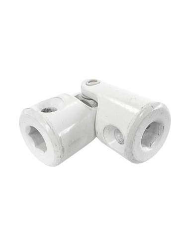 Genouillère Ø18 - Hexagonal 7 M4 / hexagonal 7 M4 - Blanc RAL 9016