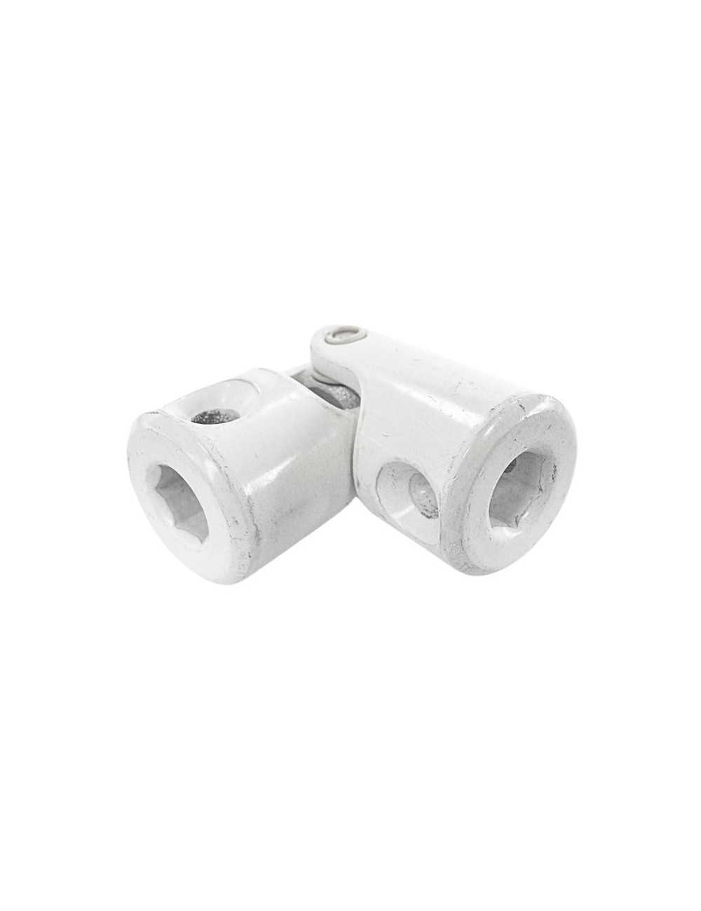 Genouillère Ø18 - Hexagonal 7 M4 / hexagonal 7 M4 - Blanc RAL 9016