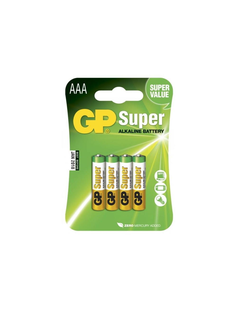 Blister de 4 piles AAA/LR3 Super Alcalines