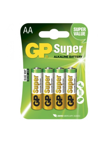 Blister de 4 piles AA/LR6 Super Alcalines