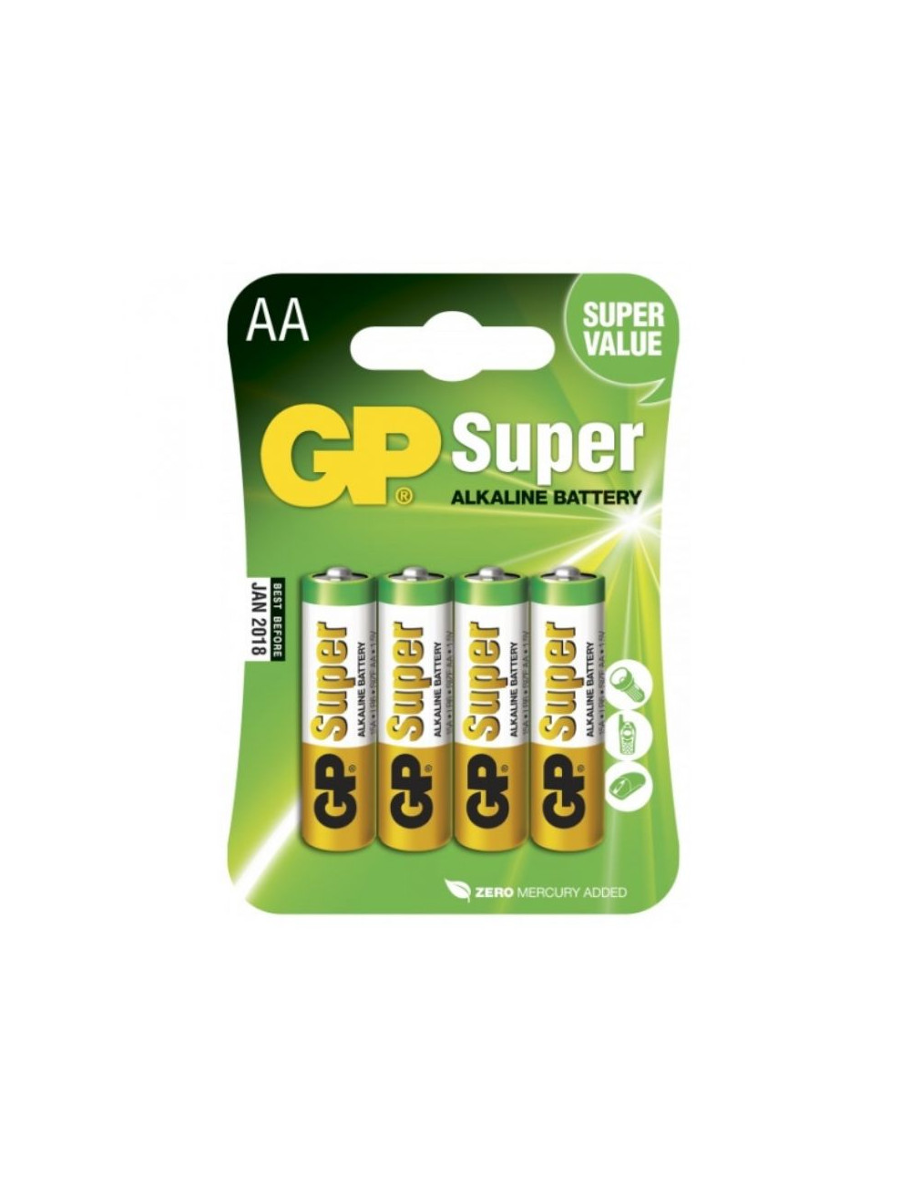 Blister de 4 piles AA/LR6 Super Alcalines