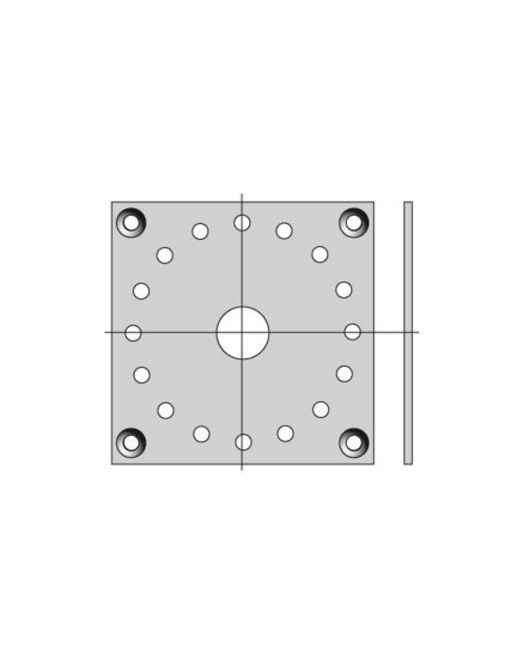 Plaque support Somfy 100x100 CSI/DMI - Joues Réno 250/300