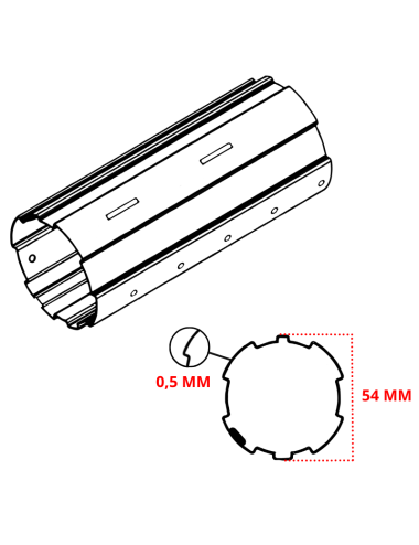 Tube ZF54 - Épaisseur 0,5 mm - Barre de 7 m