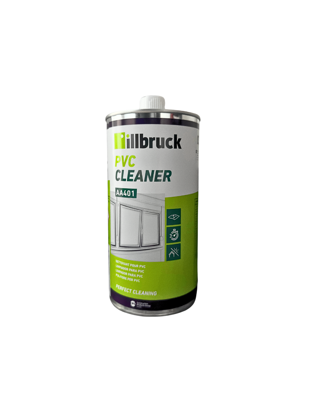 Nettoyant PVC illbruck AA401 - Profilés PVC blanc - Bidon 1L