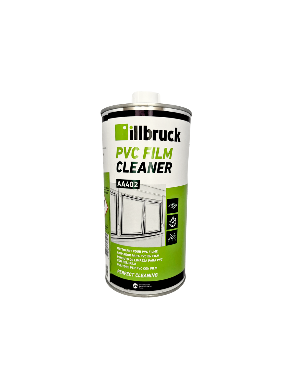Nettoyant PVC non corrosif illbruck AA402 - PVC couleur et plaxé - Bidon 1L