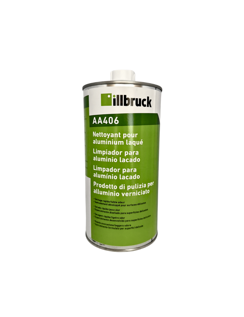 Nettoyant aluminium laqué illbruck AA406 - Alu anodisé et acier laqué - Bidon 1L