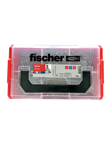 Fischer FixTainer vis PowerFast II - 700 vis tête fraisée PZ zinguées + 2 embout