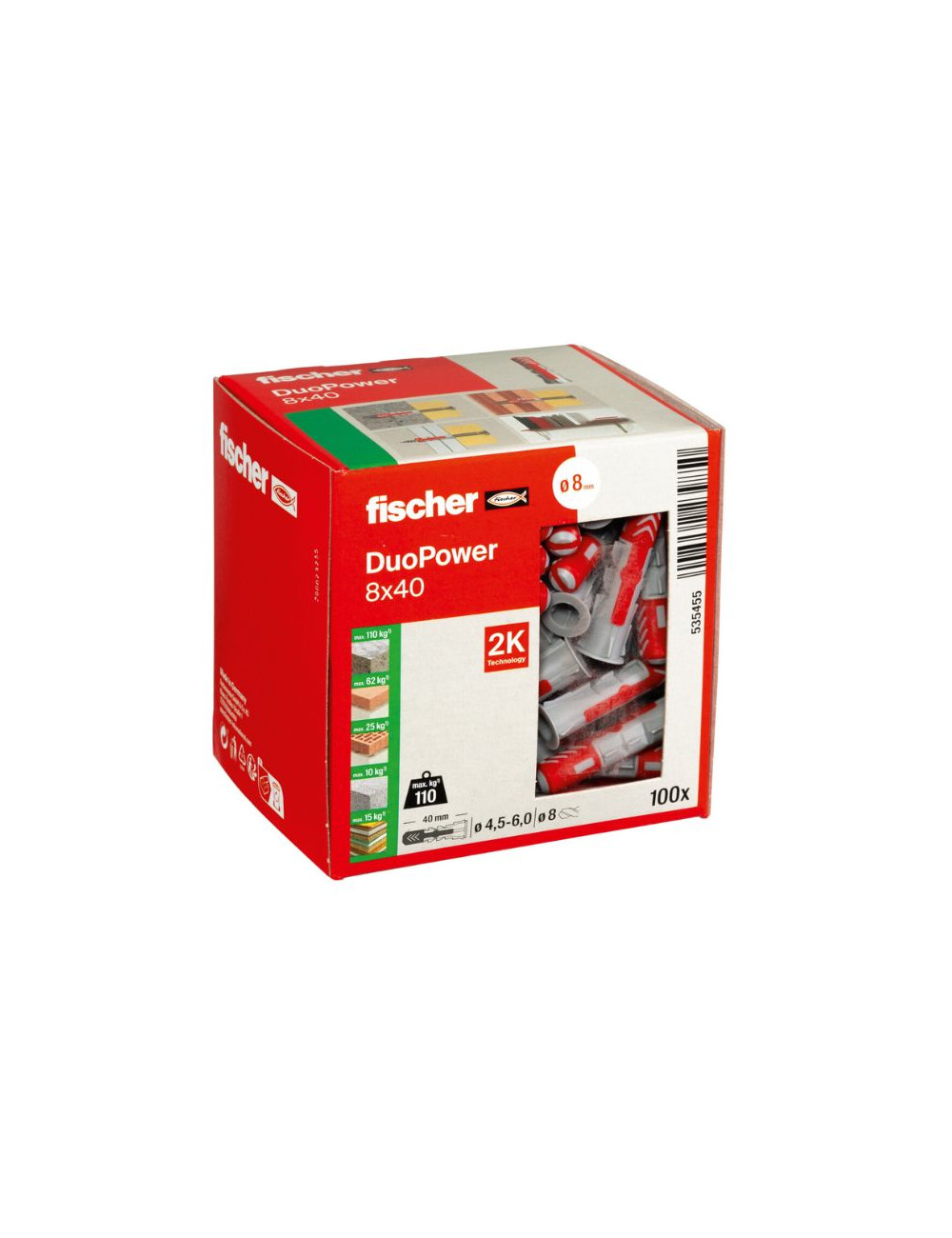 Fischer chevilles DuoPower 8x40 - Boîte de 100