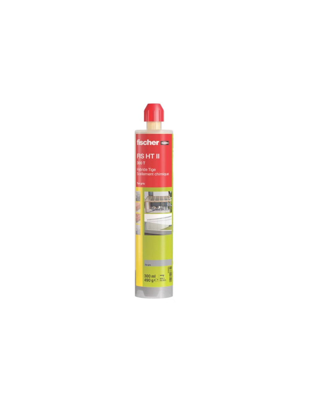 Fischer résine scellement chimique FIS HT II 300 T ton pierre - Cartouche 300 ml