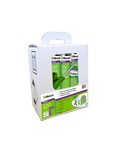 Starter kit mousse PU illbruck FM311 - 7 aérosols 750ml + pistolet AA230 + netto
