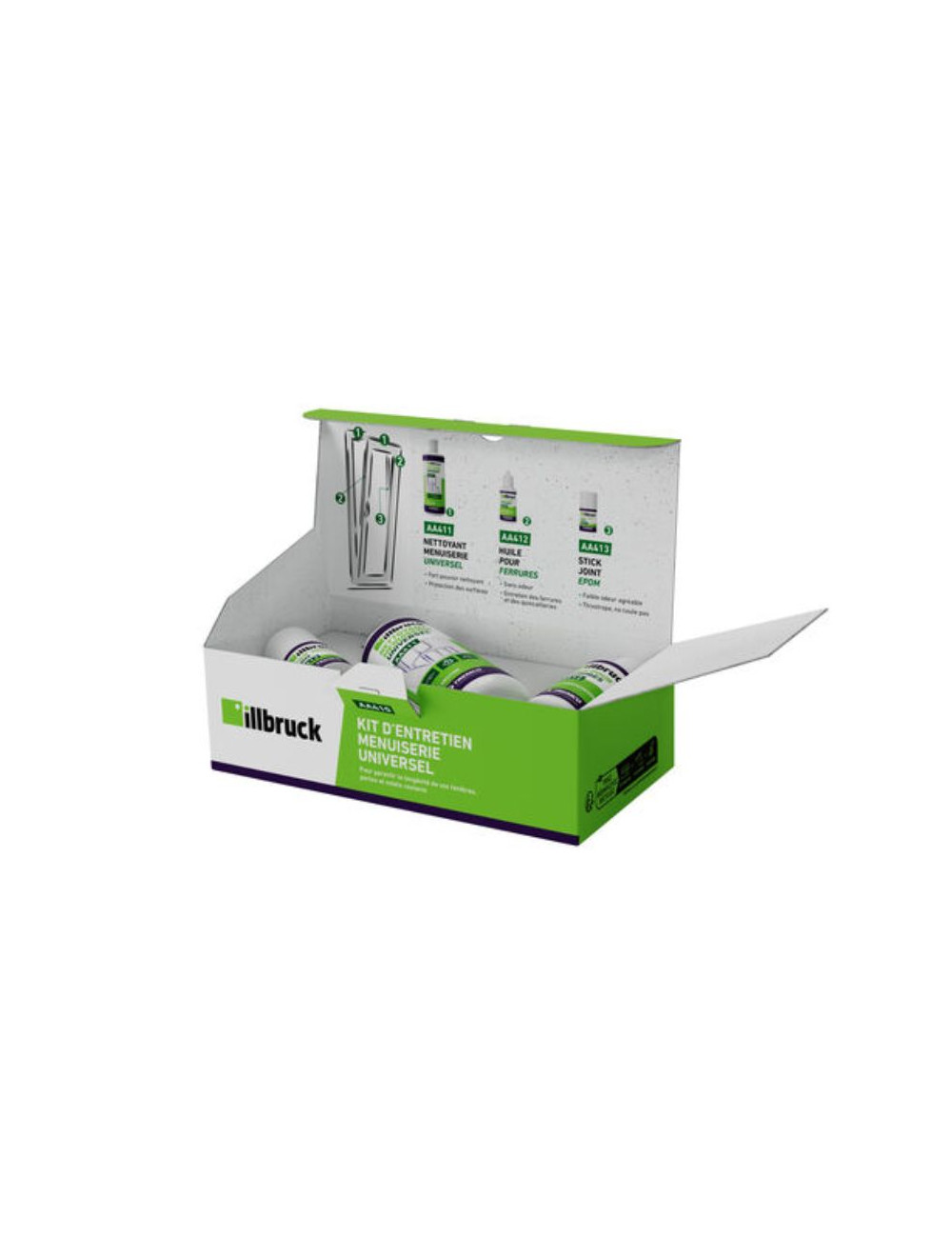 Kit d'entretien menuiseries illbruck AA410 - PVC, bois, alu