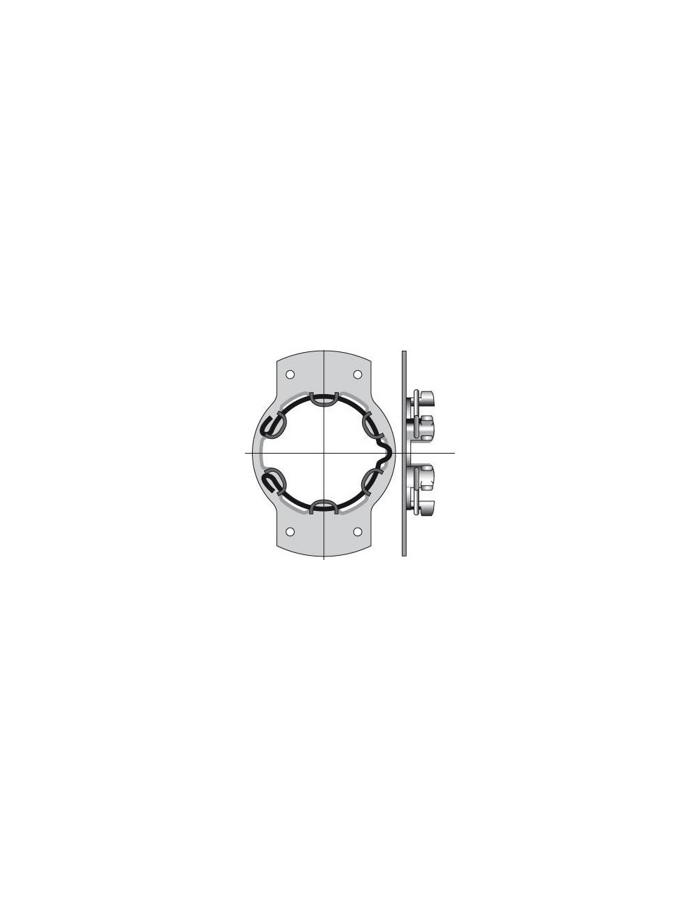 Support Somfy LT50 universel acier - Rénovation joues alu, pion Ø12