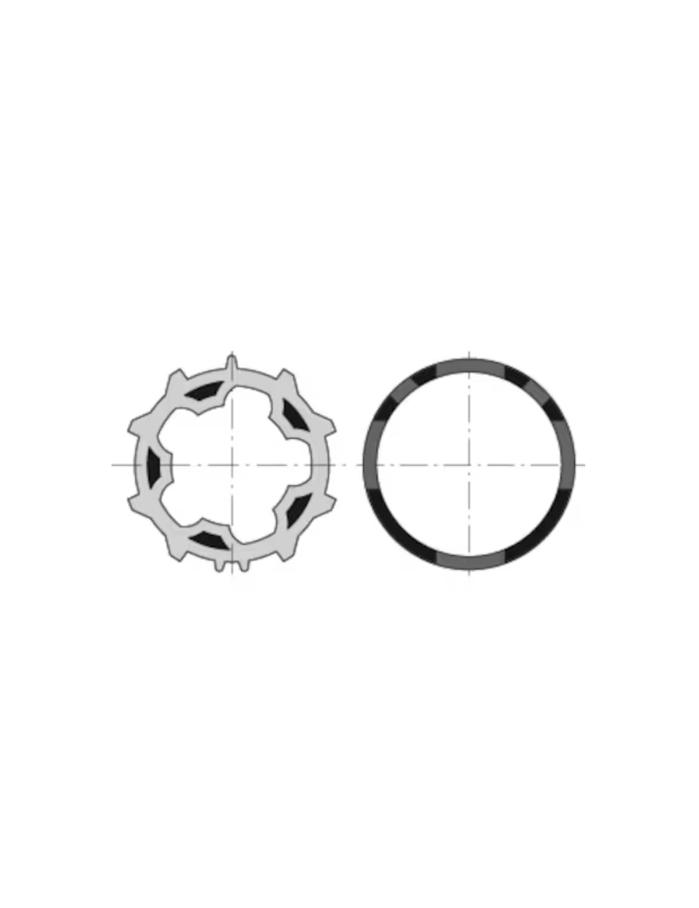 Jeu roue + couronne Somfy moteur Ø50 - Tube Deprat 53