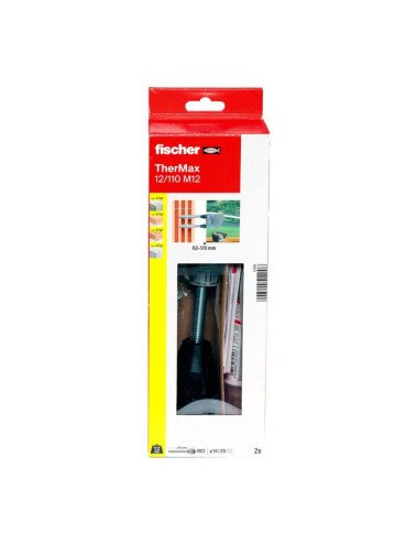 Fischer kit 2 fixations TherMax 12/110 M12 - Montage à distance sur isolant